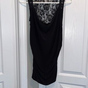 Warehouse Black Lace Mesh Tank Top